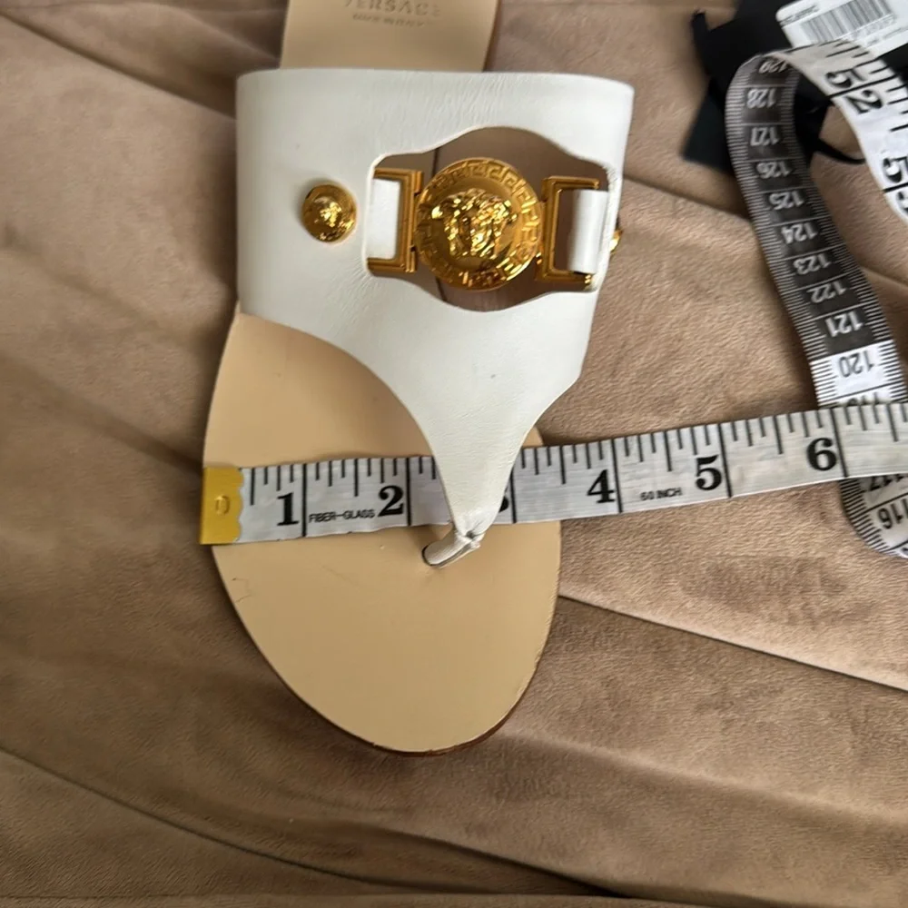 Authentic Versace White gold Medusa sandals 🩴 size 5.5 - Picture 14 of 15